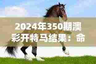 2024年350期澳彩开特马结果:命运的轮回还是数字的巧合