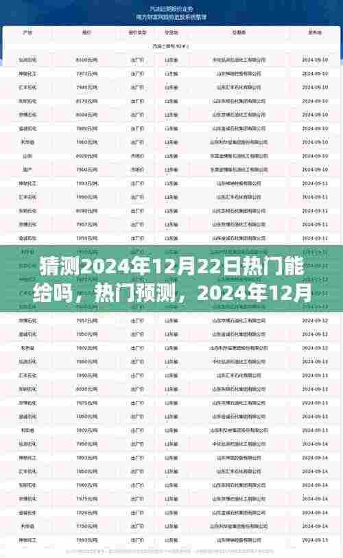 2024年12月22日热门产品预测与深度解析，全面评测带你洞悉潮流趋势