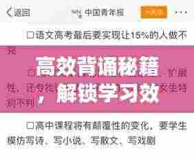 高效背诵秘籍,解锁学习效率提升之门!