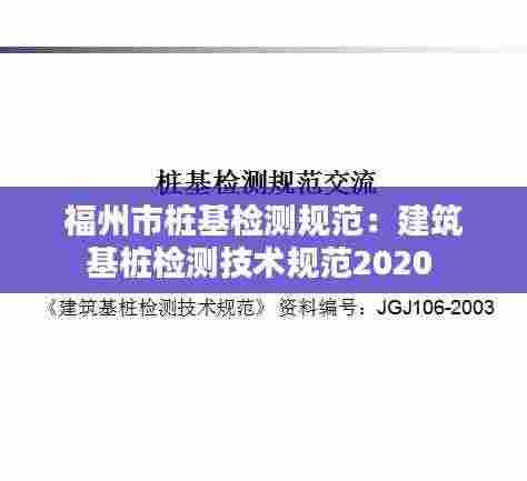 福州市桩基检测规范：建筑基桩检测技术规范2020 