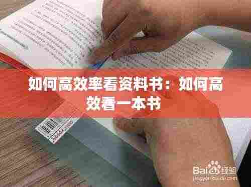 如何高效率看资料书:如何高效看一本书
