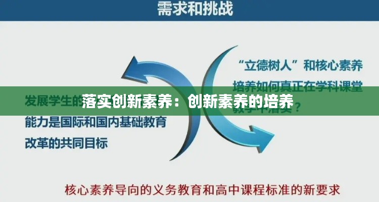 落实创新素养:创新素养的培养