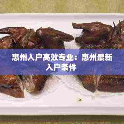 惠州入户高效专业:惠州最新入户条件