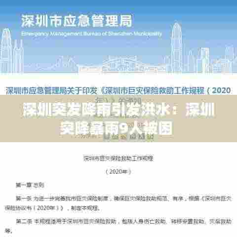 深圳突发降雨引发洪水:深圳突降暴雨9人被困