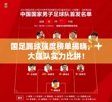 国足踢球强度榜单揭晓,十大强队实力比拼!