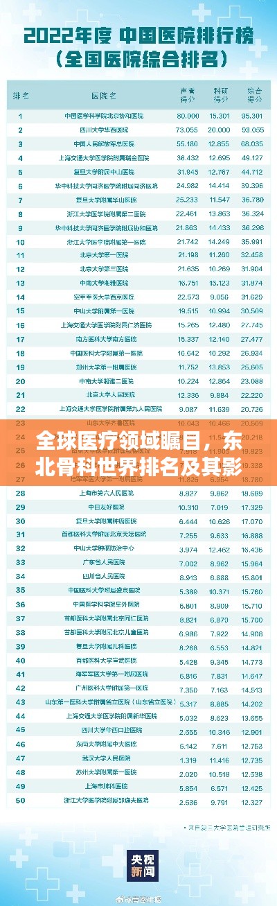 全球医疗领域瞩目,东北骨科世界排名及其影响力解析