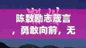 陈数励志箴言,勇敢向前,无畏逆境,追逐梦想不回头