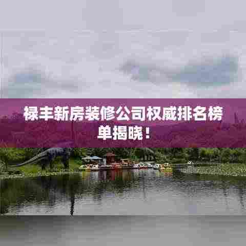 禄丰新房装修公司权威排名榜单揭晓!