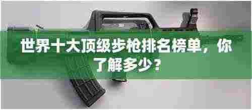 世界十大顶级步枪排名榜单,你了解多少?